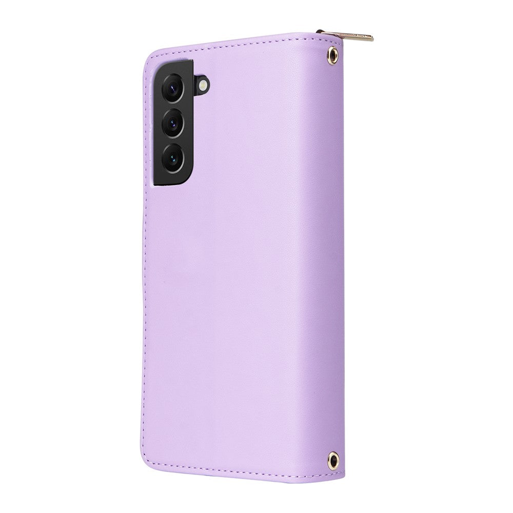 R20 For Samsung Galaxy S22+ 5G Case Zipper Leather Phone Cover Stand View