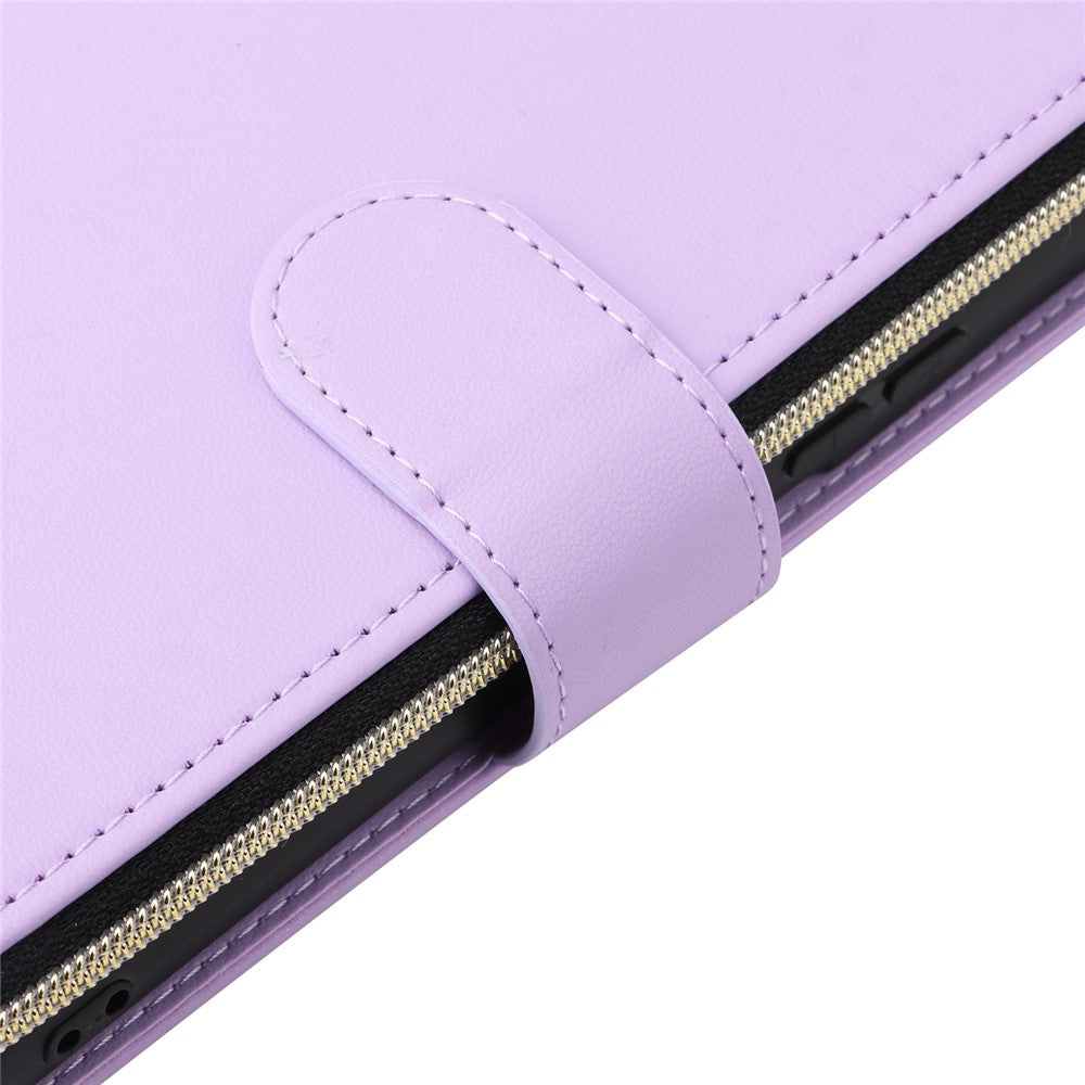 R20 For Samsung Galaxy S22+ 5G Case Zipper Leather Phone Cover Stand View
