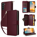 R20 For Samsung Galaxy S22+ 5G Case Zipper Leather Phone Cover Stand View