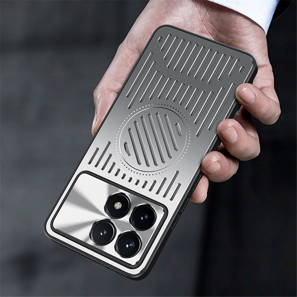 Xiaomi Redmi K70E 5G-etui i TPU+aluminiumslegering, stødbeskyttende mobilskal med varmeafledning