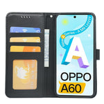 HX02 For Oppo A60 4G Case Magnetic Closure Leather Wallet Phone Cover with Strap