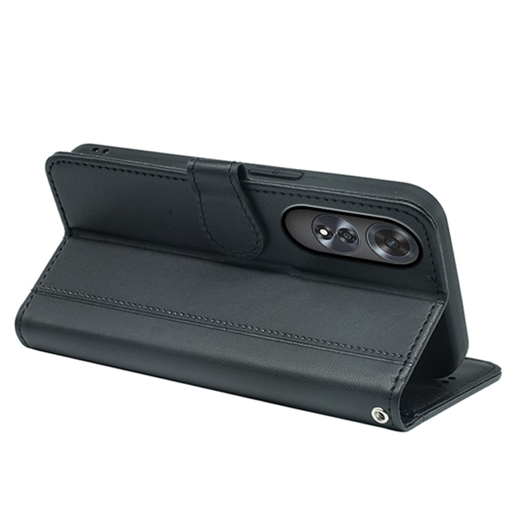 HX02 For Oppo A60 4G Case Magnetic Closure Leather Wallet Phone Cover with Strap