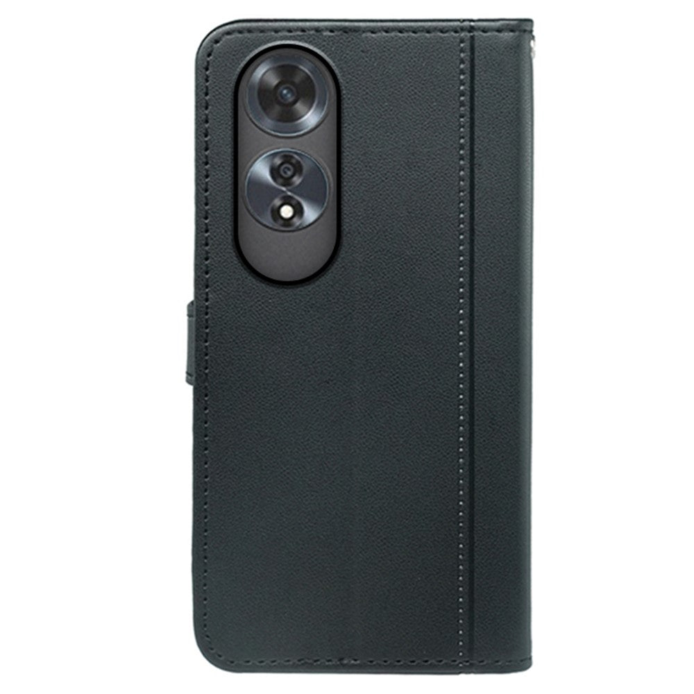 HX02 For Oppo A60 4G Case Magnetic Closure Leather Wallet Phone Cover with Strap
