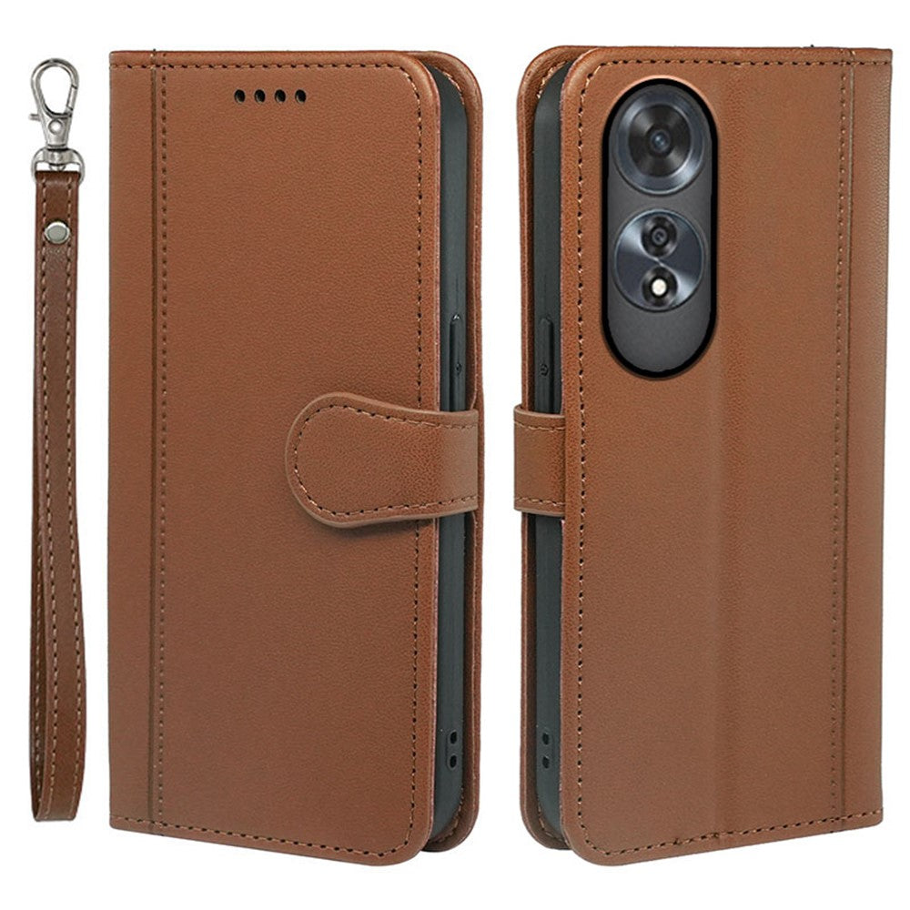 HX02 For Oppo A60 4G Case Magnetic Closure Leather Wallet Phone Cover with Strap