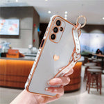 For Samsung Galaxy A35 5G Case Flexible TPU Love Heart Cute Phone Cover Wristband