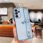 For Samsung Galaxy A35 5G Case Flexible TPU Love Heart Cute Phone Cover Wristband