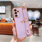 For Samsung Galaxy A35 5G Case Flexible TPU Love Heart Cute Phone Cover Wristband