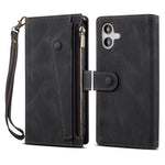 ESEBLE Star Series For iPhone 16 Case Zipper Wallet Leather Stand Phone Cover