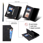 ESEBLE Star Series For iPhone 16 Case Zipper Wallet Leather Stand Phone Cover