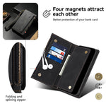 ESEBLE Star Series For iPhone 16 Case Zipper Wallet Leather Stand Phone Cover