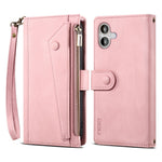 ESEBLE Star Series For iPhone 16 Case Zipper Wallet Leather Stand Phone Cover