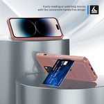 ZM03 Telefoncover til iPhone 14 Pro Max, Pung Stander Anti-ridse Telefoncover med Magnetisk Metalplade