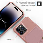 ZM03 Telefoncover til iPhone 14 Pro Max, Pung Stander Anti-ridse Telefoncover med Magnetisk Metalplade