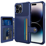 ZM03 Telefoncover til iPhone 14 Pro Max, Pung Stander Anti-ridse Telefoncover med Magnetisk Metalplade
