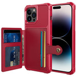 ZM03 Telefoncover til iPhone 14 Pro Max, Pung Stander Anti-ridse Telefoncover med Magnetisk Metalplade