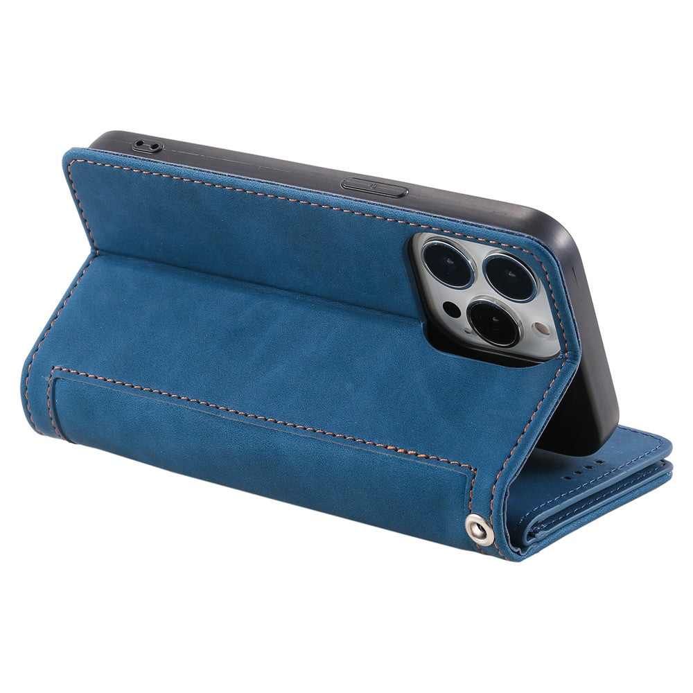 Til iPhone 16 Pro Cover PU-læder Telefoncover med Lynlåslomme og 9 Kortpladser