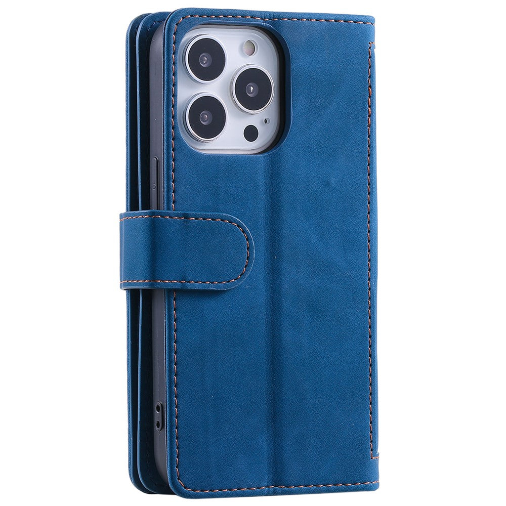 Til iPhone 16 Pro Cover PU-læder Telefoncover med Lynlåslomme og 9 Kortpladser