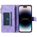 006 For iPhone 16 Pro Case Mandala Flower Zipper Pocket Leather Phone Cover