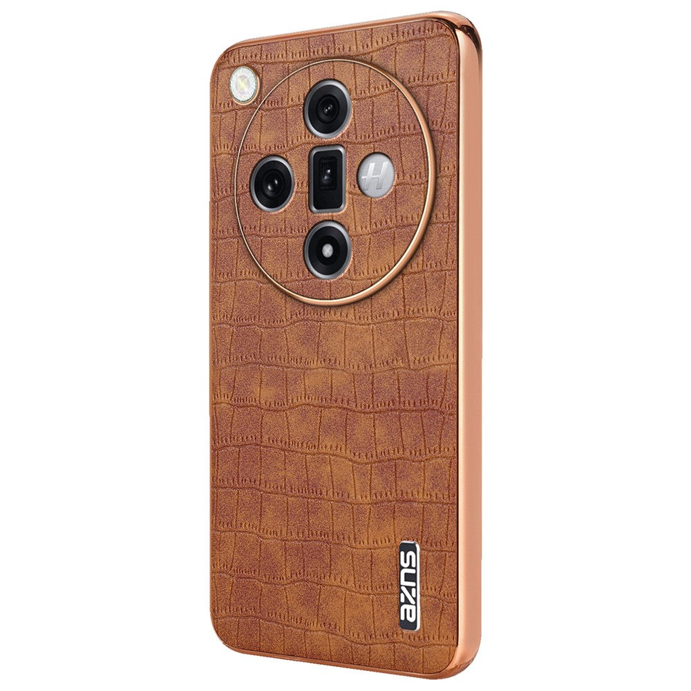 AZNS For Oppo Find X7 5G Case Electroplating Leather+TPU Phone Cover