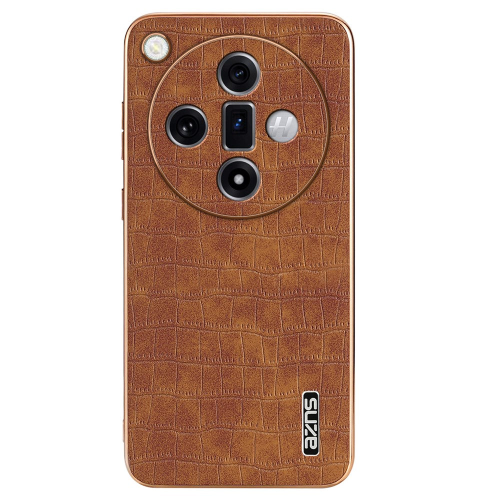 AZNS For Oppo Find X7 5G Case Electroplating Leather+TPU Phone Cover