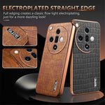 AZNS For Oppo Find X7 5G Case Electroplating Leather+TPU Phone Cover