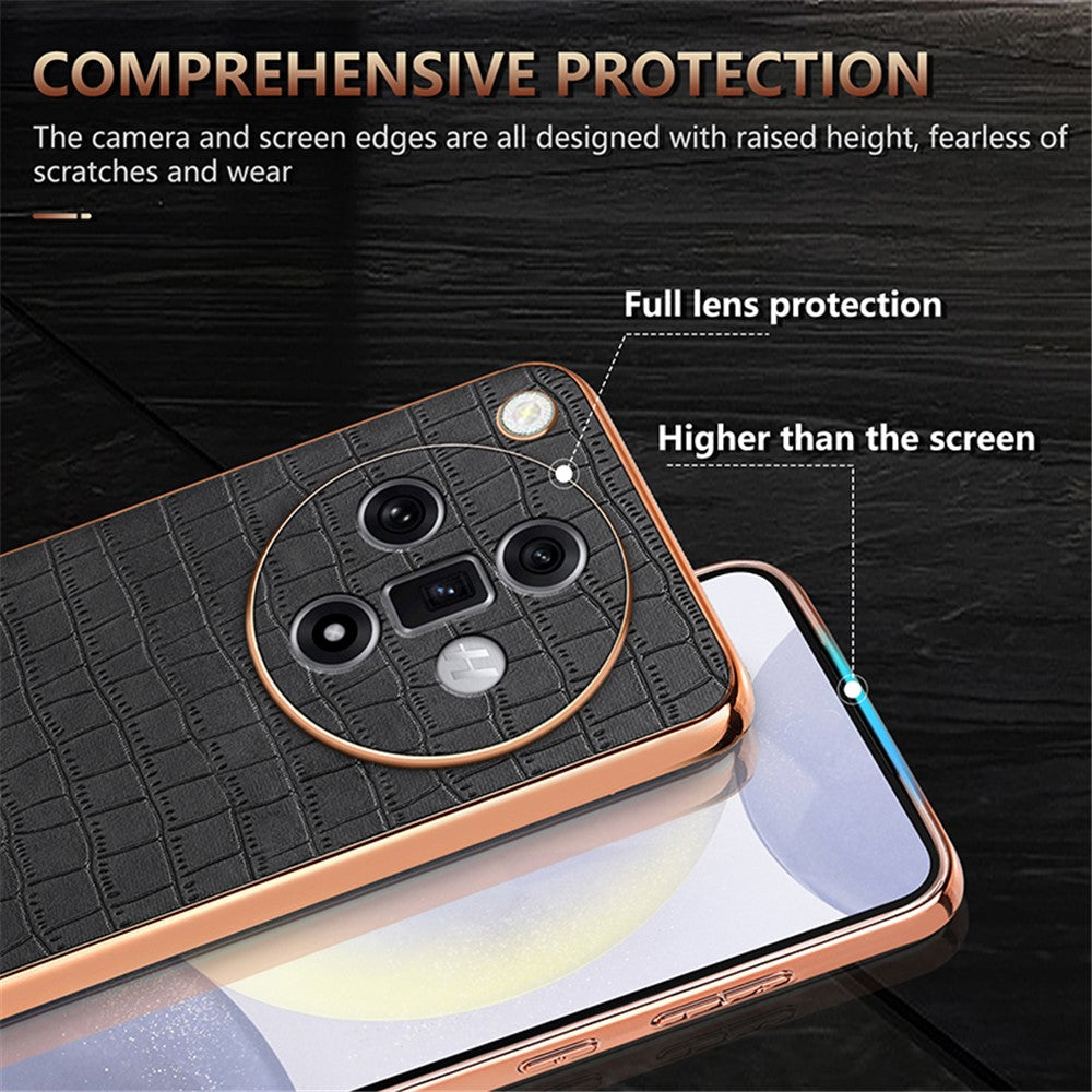 AZNS For Oppo Find X7 5G Case Electroplating Leather+TPU Phone Cover