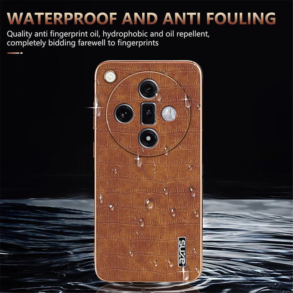 AZNS For Oppo Find X7 5G Case Electroplating Leather+TPU Phone Cover