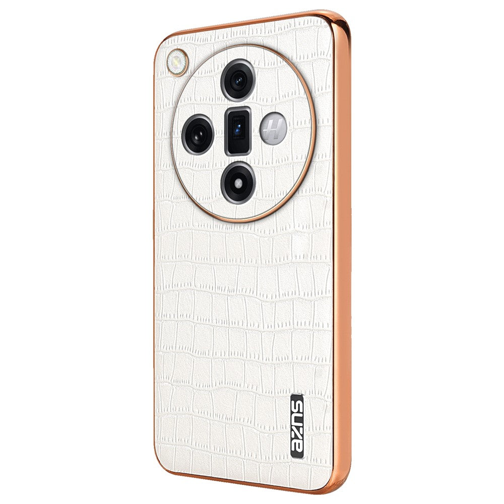 AZNS For Oppo Find X7 5G Case Electroplating Leather+TPU Phone Cover