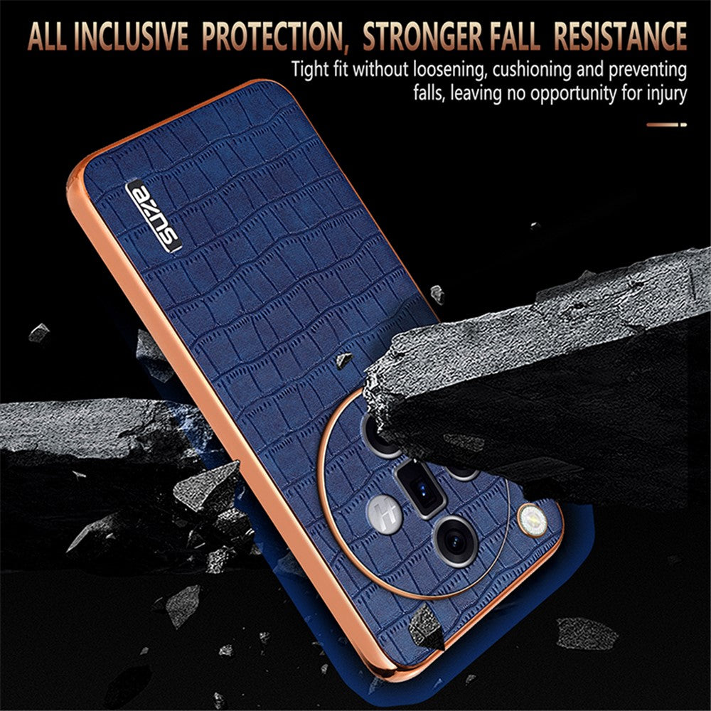 AZNS For Oppo Find X7 Ultra Case Electroplating Leather Coated TPU Phone Cover