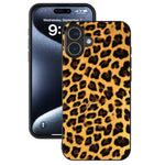 ABEEL For iPhone 16 Case PU Leather Coated TPU Leopard Phone Cover