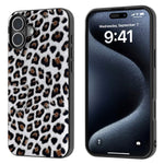 ABEEL For iPhone 16 Case PU Leather Coated TPU Leopard Phone Cover