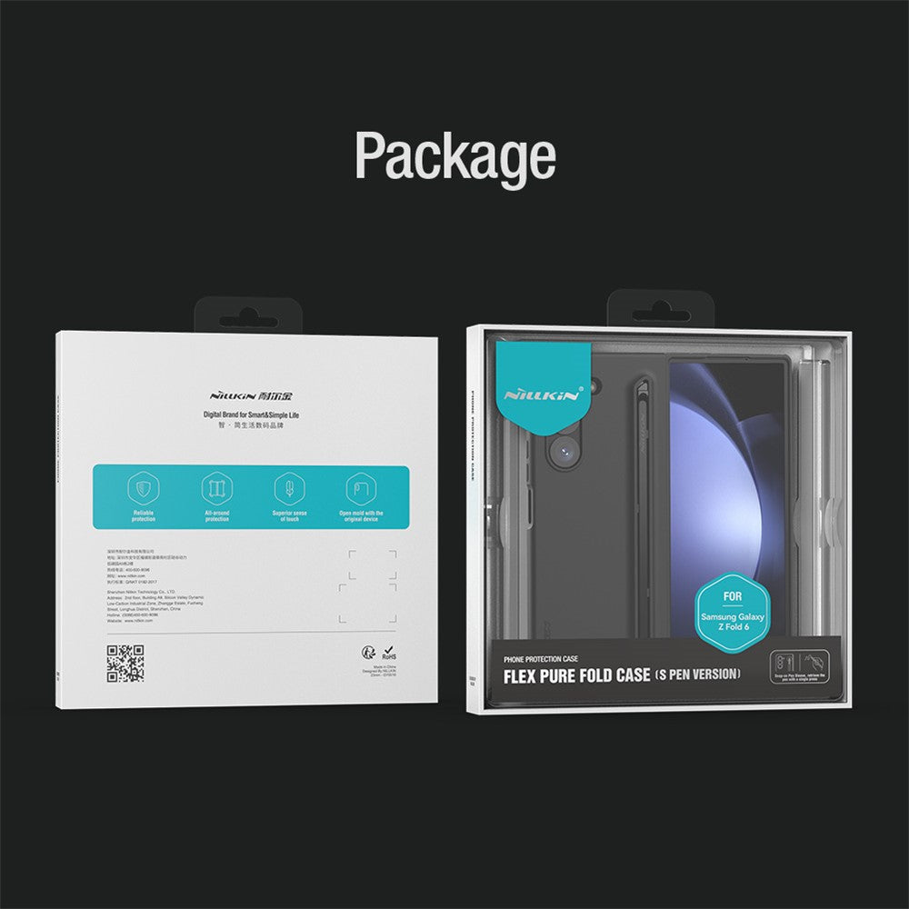NILLKIN Flex Pure Fold Case for Samsung Galaxy Z Fold6 5G Silicone+PC Phone Cover with Stylus Pen