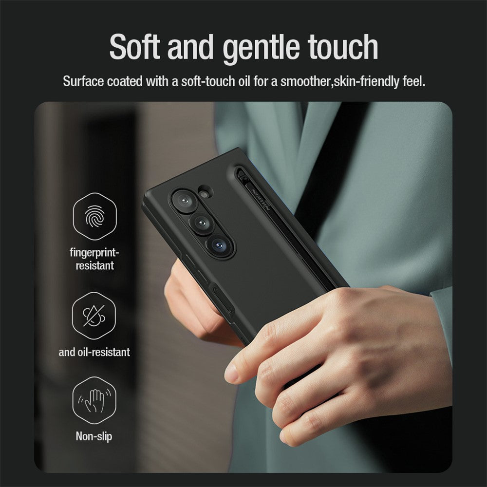 NILLKIN Flex Pure Fold Case for Samsung Galaxy Z Fold6 5G Silicone+PC Phone Cover with Stylus Pen