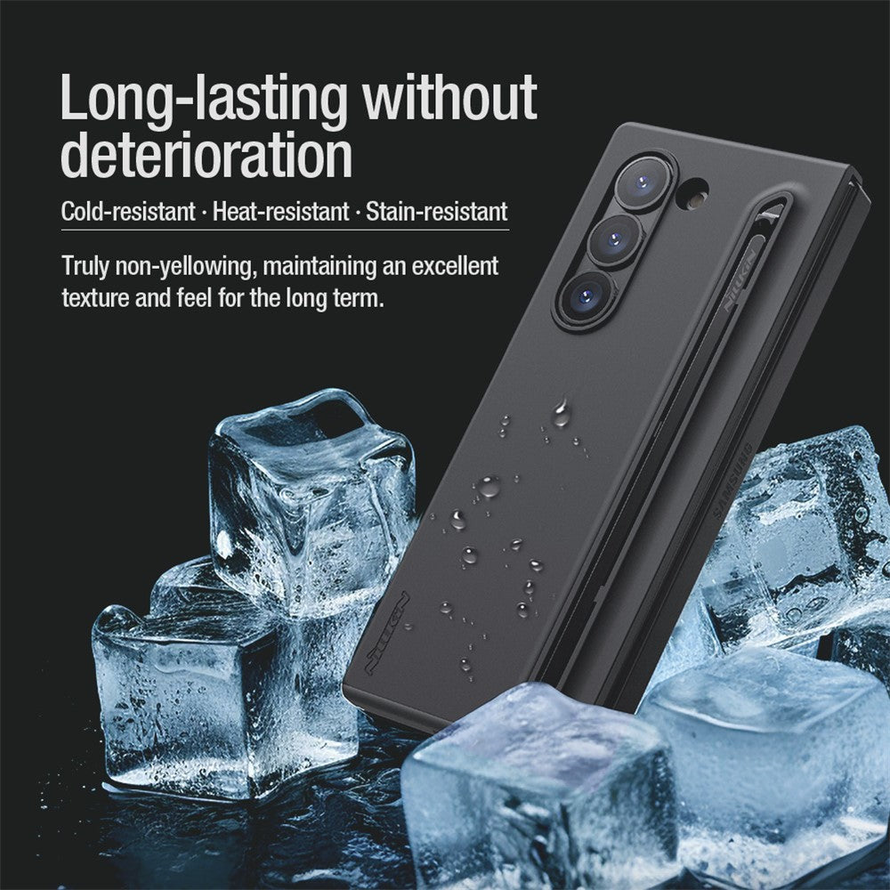 NILLKIN Flex Pure Fold Case for Samsung Galaxy Z Fold6 5G Silicone+PC Phone Cover with Stylus Pen