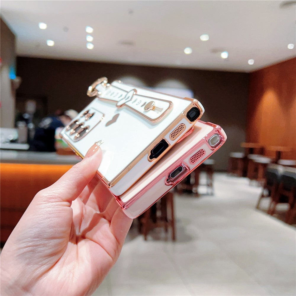 Samsung Galaxy S22 Ultra 5G-skal med kärleksmönster TPU-mobilskydd armband med fingerhållare