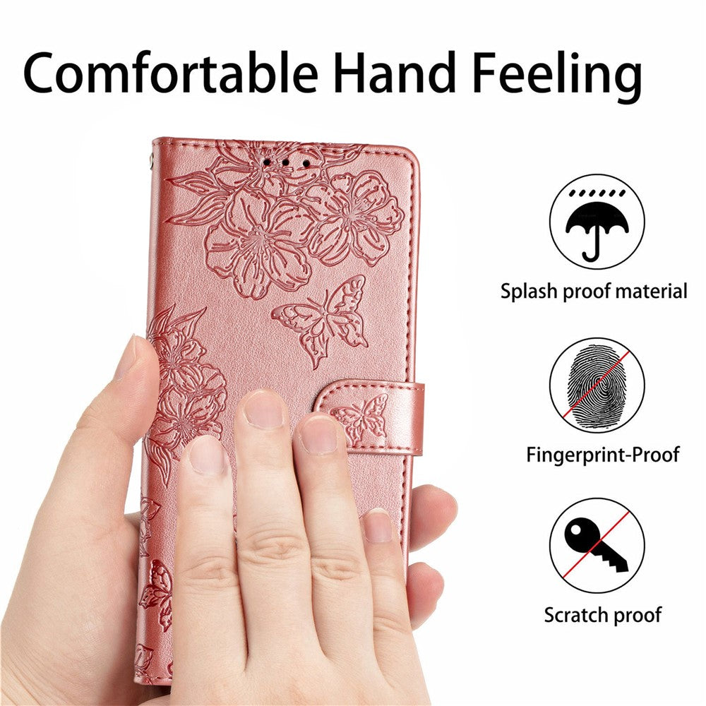 For Xiaomi Redmi Note 13 Pro+ 5G Case Butterfly Flower Imprint Leather Protection Phone Cover