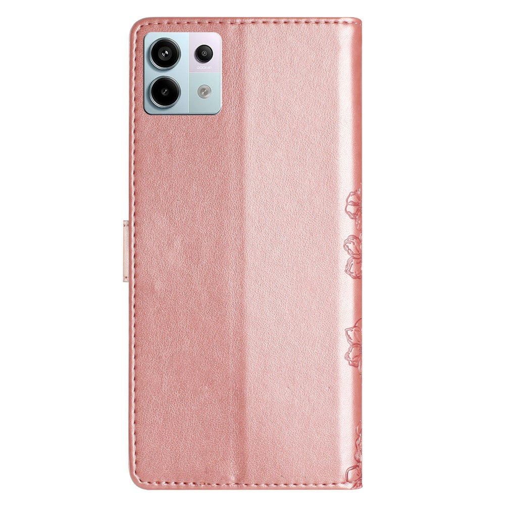 For Xiaomi Redmi Note 13 Pro 5G / Poco X6 5G Case Butterfly Flower PU Leather Wallet Flip Phone Cover