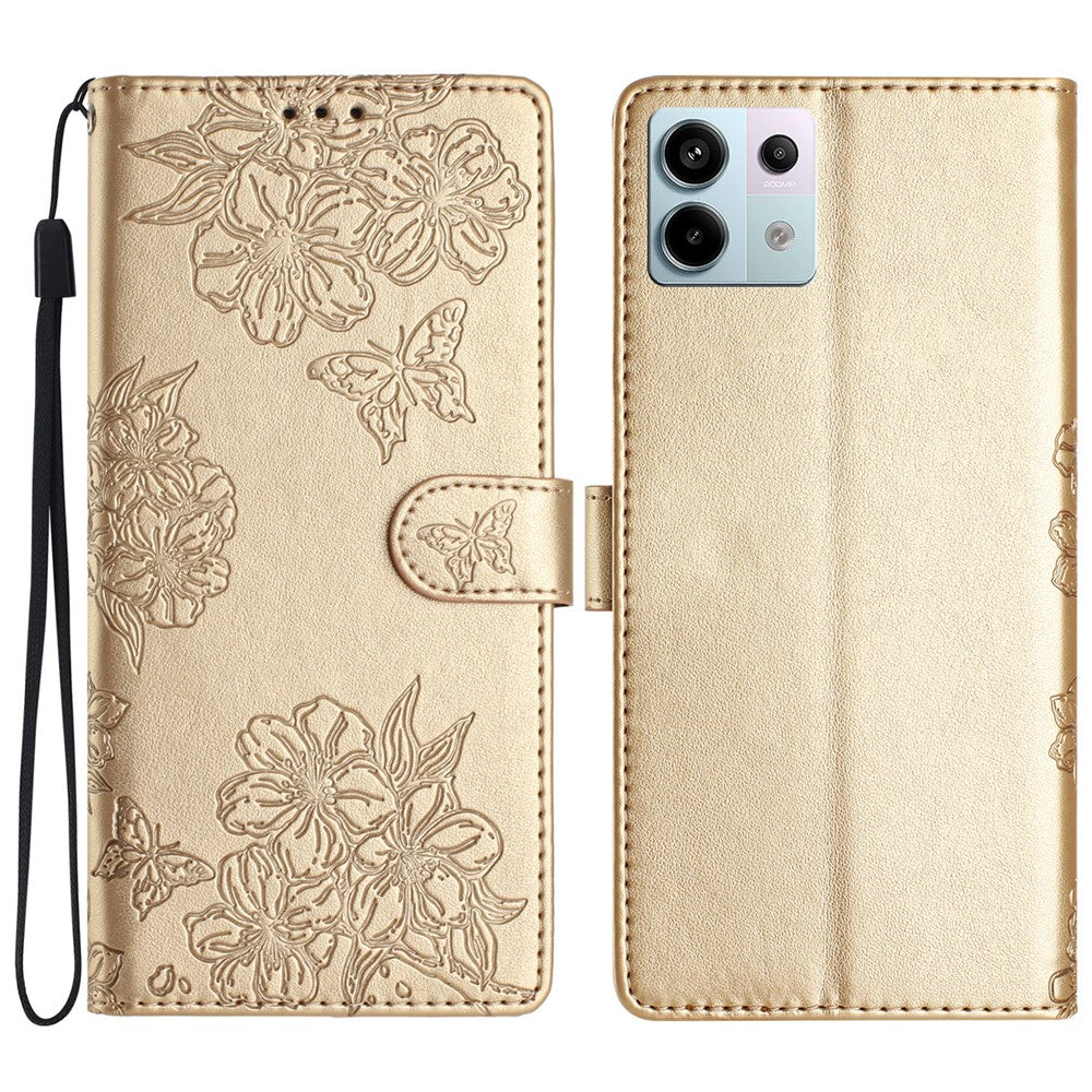 For Xiaomi Redmi Note 13 Pro 5G / Poco X6 5G Case Butterfly Flower PU Leather Wallet Flip Phone Cover