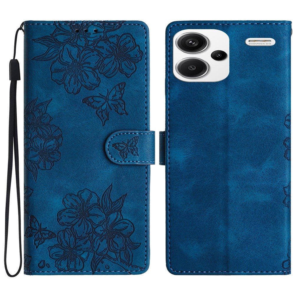 For Xiaomi Redmi Note 13 Pro+ 5G Case PU Leather Butterfly Flower Pattern Anti-Scratch Phone Cover