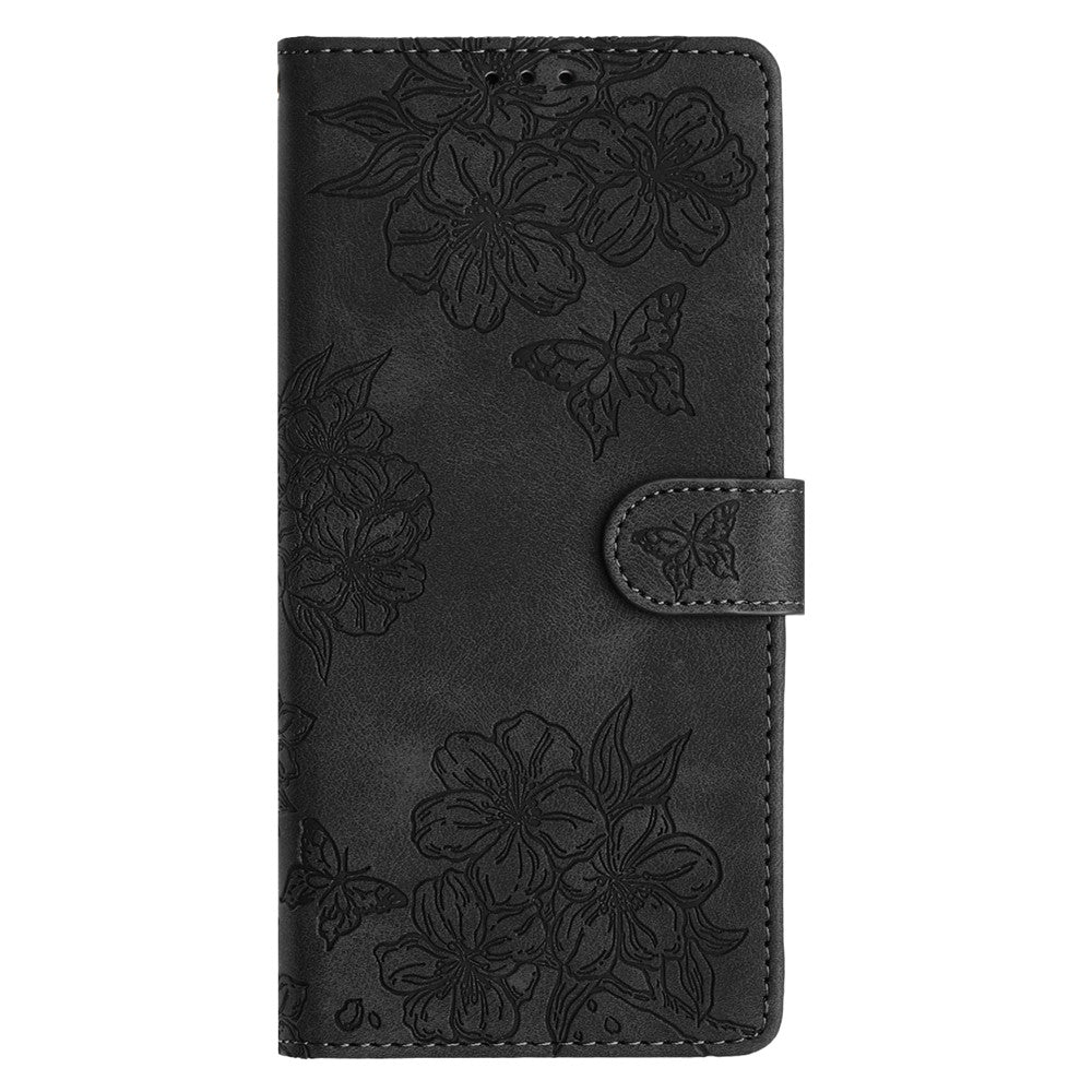 For Xiaomi Redmi Note 13 5G Case Butterfly Flower Pattern Skin-Touch Anti-Drop Leather Phone Cover