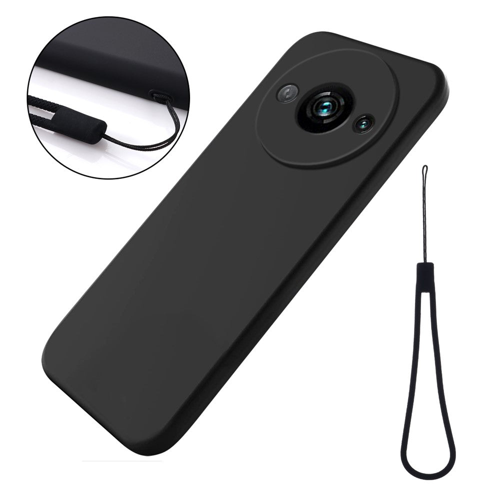 For Xiaomi Redmi A3x 4G Case Liquid Silicone Phone Cover with Wrist Strap