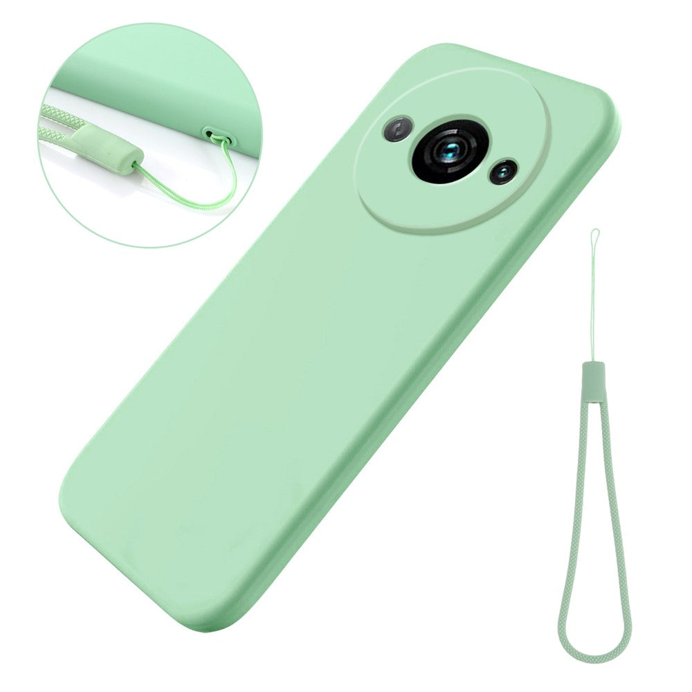 For Xiaomi Redmi A3x 4G Case Liquid Silicone Phone Cover with Wrist Strap