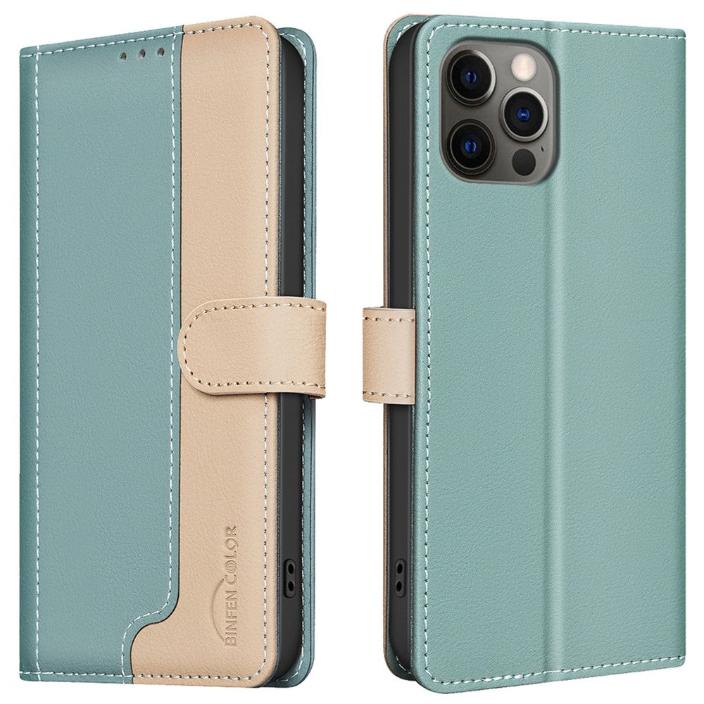 BINFEN COLOR BF33 Läderfodral för iPhone 13 Pro Max Plånboksfodral med RFID-blockering