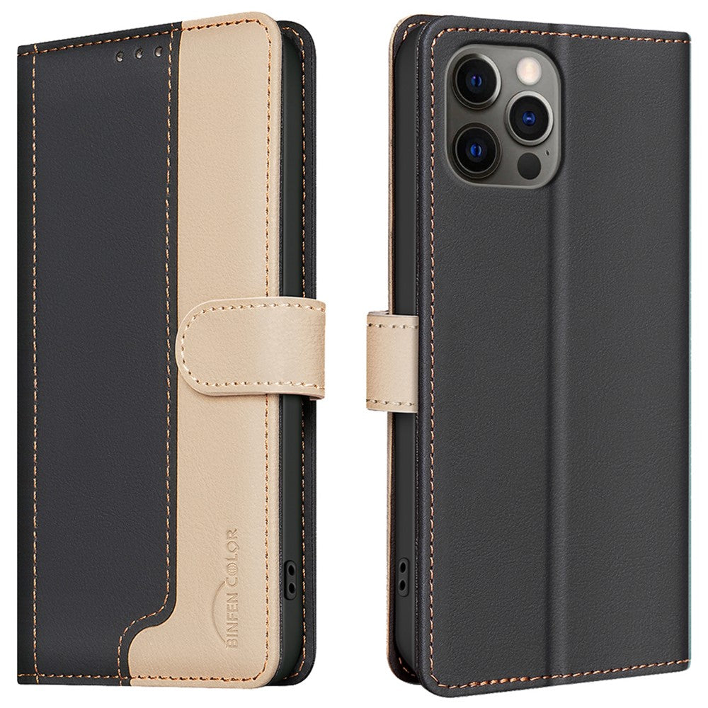 BINFEN COLOR BF33 Läderfodral för iPhone 13 Pro Max Plånboksfodral med RFID-blockering