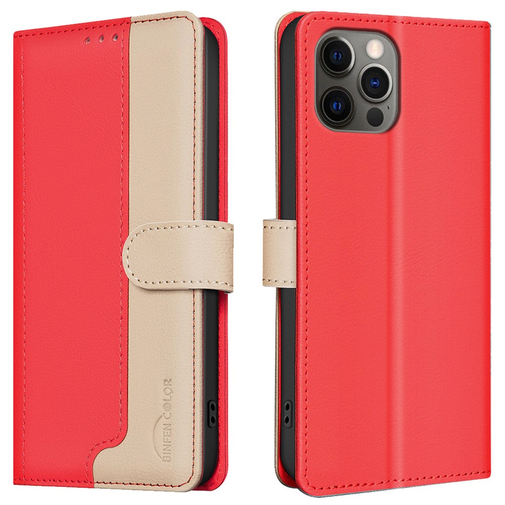 BINFEN COLOR BF33 Läderfodral för iPhone 13 Pro Max Plånboksfodral med RFID-blockering