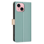 BINFEN COLOR BF33 For iPhone 14 / 13 Case Splicing Color PU Leather Protective Phone Cover
