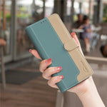 BINFEN COLOR BF33 For iPhone 14 / 13 Case Splicing Color PU Leather Protective Phone Cover