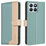 BINFEN COLOR BF33 For Honor X8b 4G Leather Case Splicing Color RFID Blocking Phone Cover