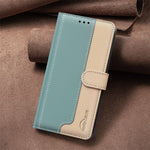 BINFEN COLOR BF33 For Honor X8b 4G Leather Case Splicing Color RFID Blocking Phone Cover