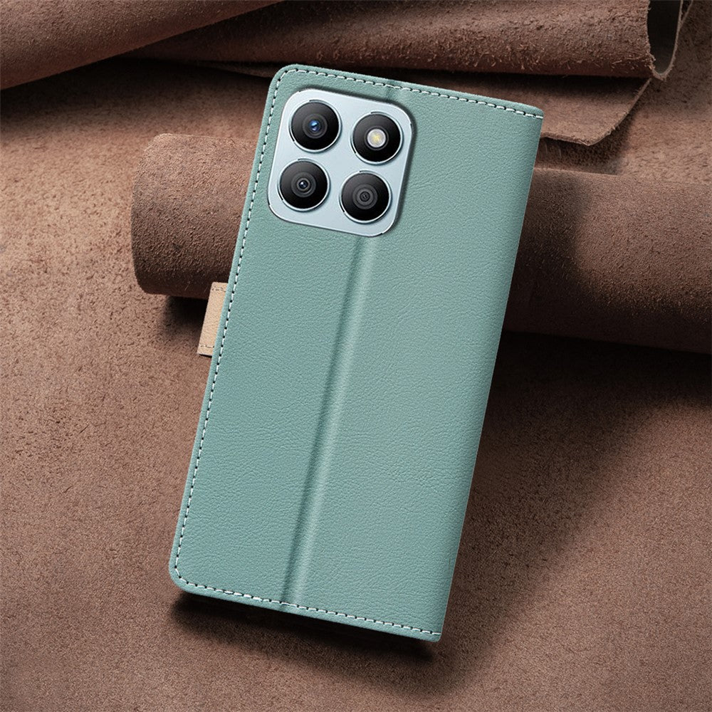 BINFEN COLOR BF33 For Honor X8b 4G Leather Case Splicing Color RFID Blocking Phone Cover